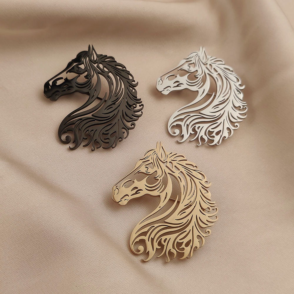 Horse Head Brooch Pin