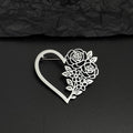 Floral Heart Brooch Pin