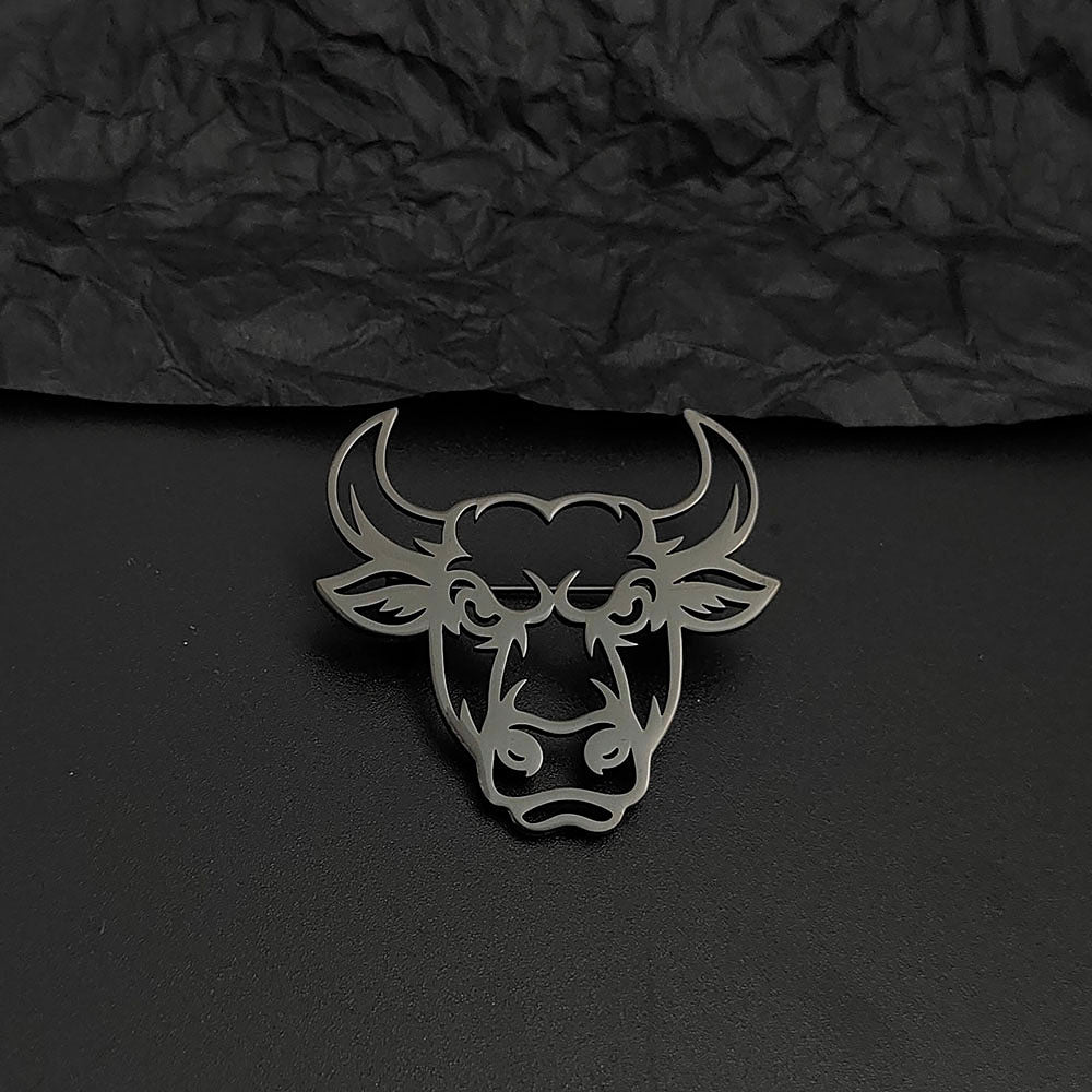 Bull Head Brooch Pin