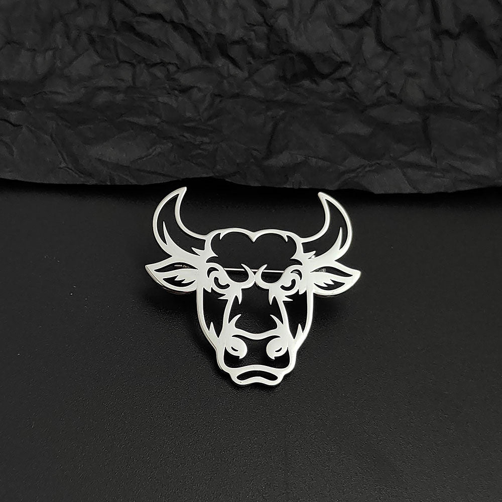 Bull Head Brooch Pin