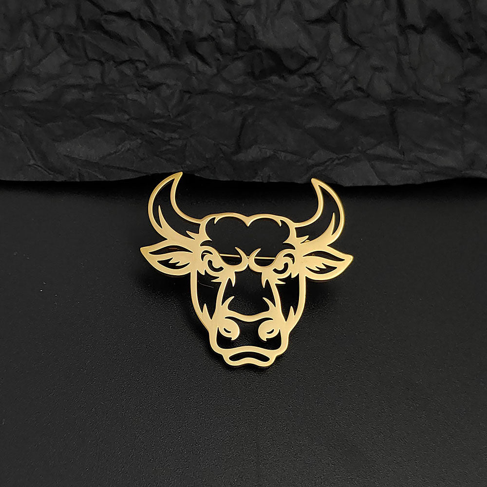 Bull Head Brooch Pin
