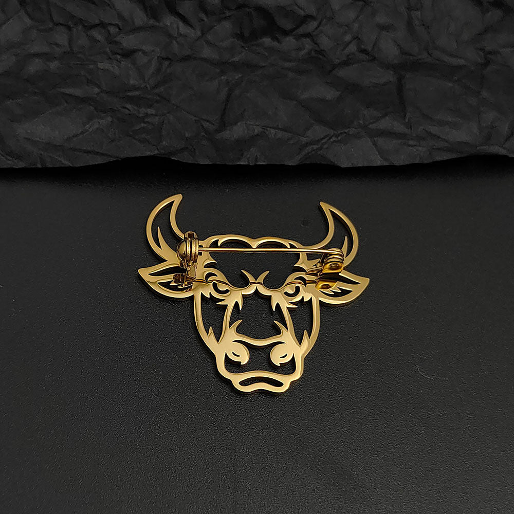 Bull Head Brooch Pin
