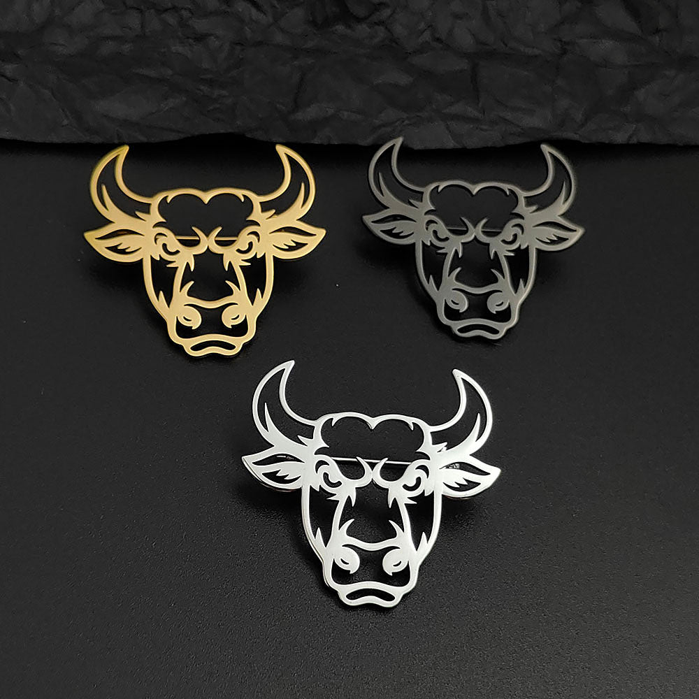 Bull Head Brooch Pin
