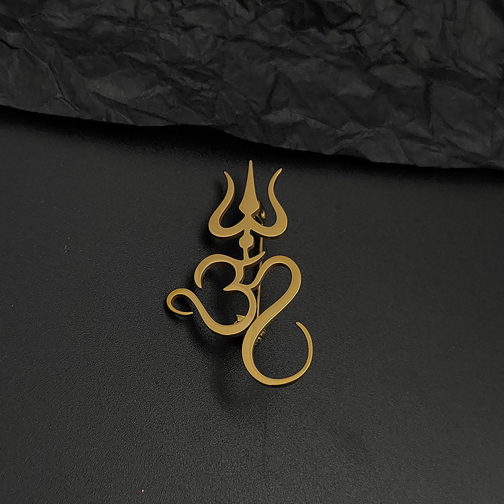 OM Trident Brooch Pin