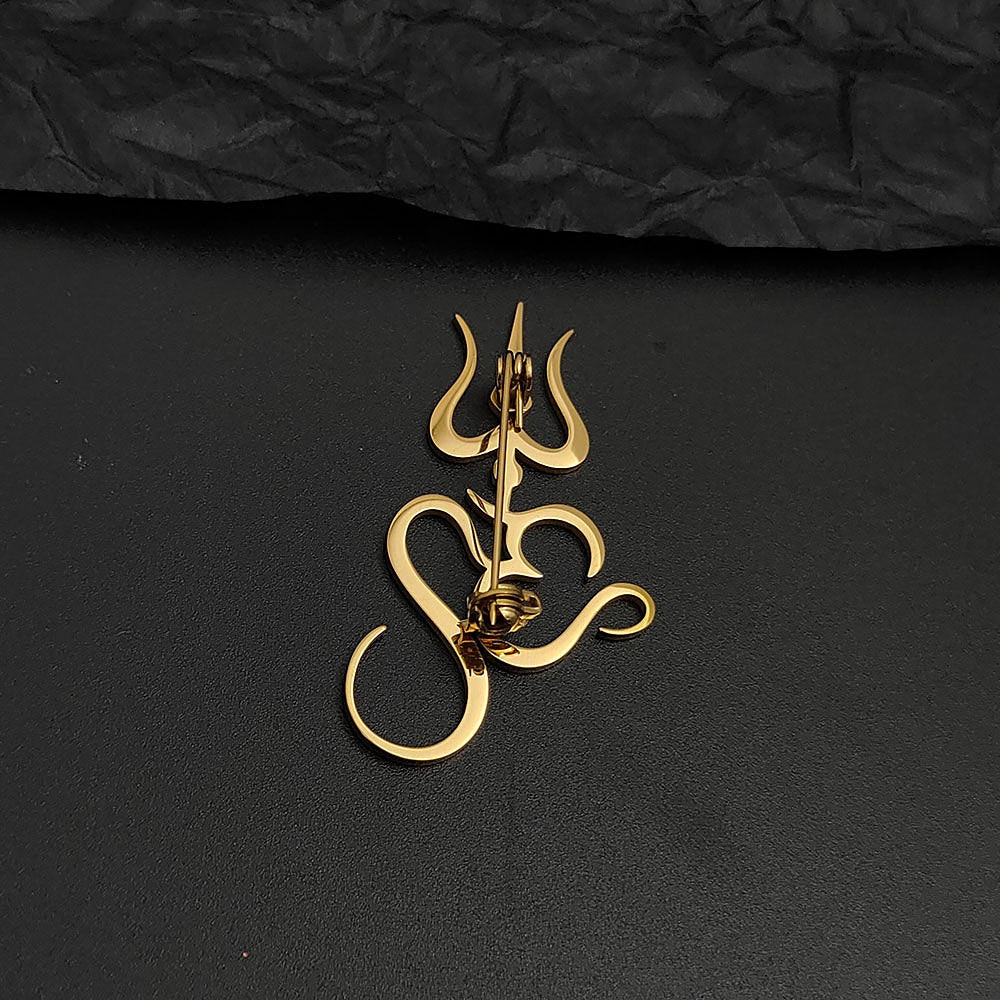 OM Trident Brooch Pin