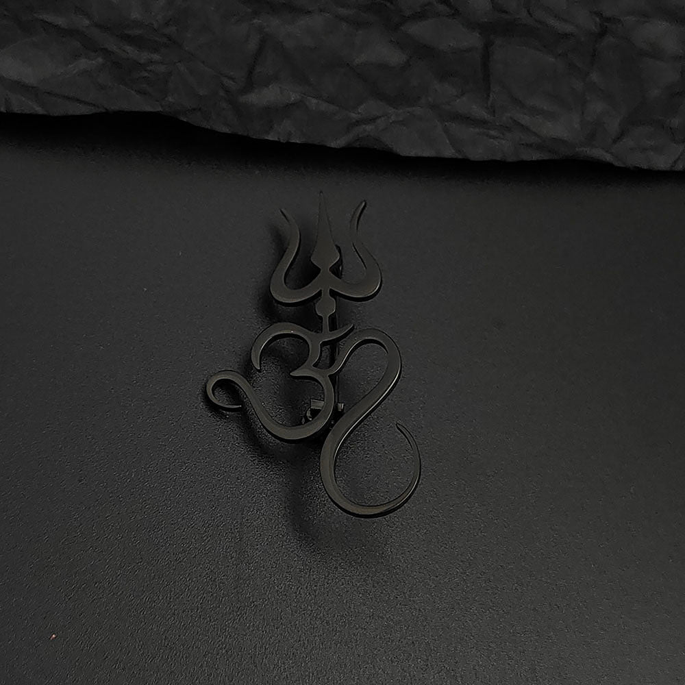 OM Trident Brooch Pin