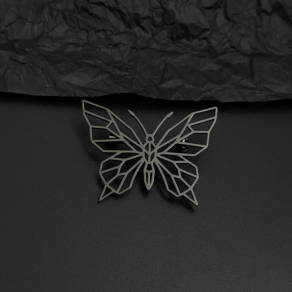 Geometric Butterfly Brooch Pin