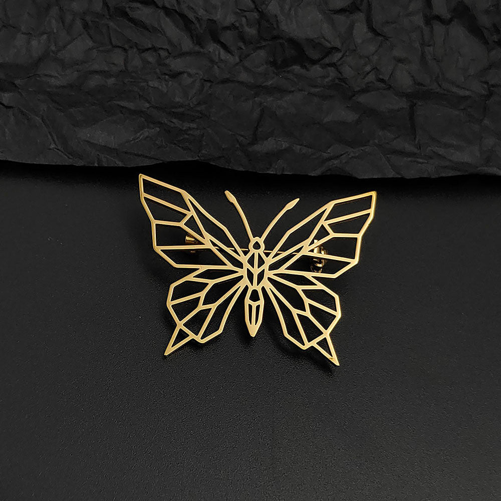 Geometric Butterfly Brooch Pin