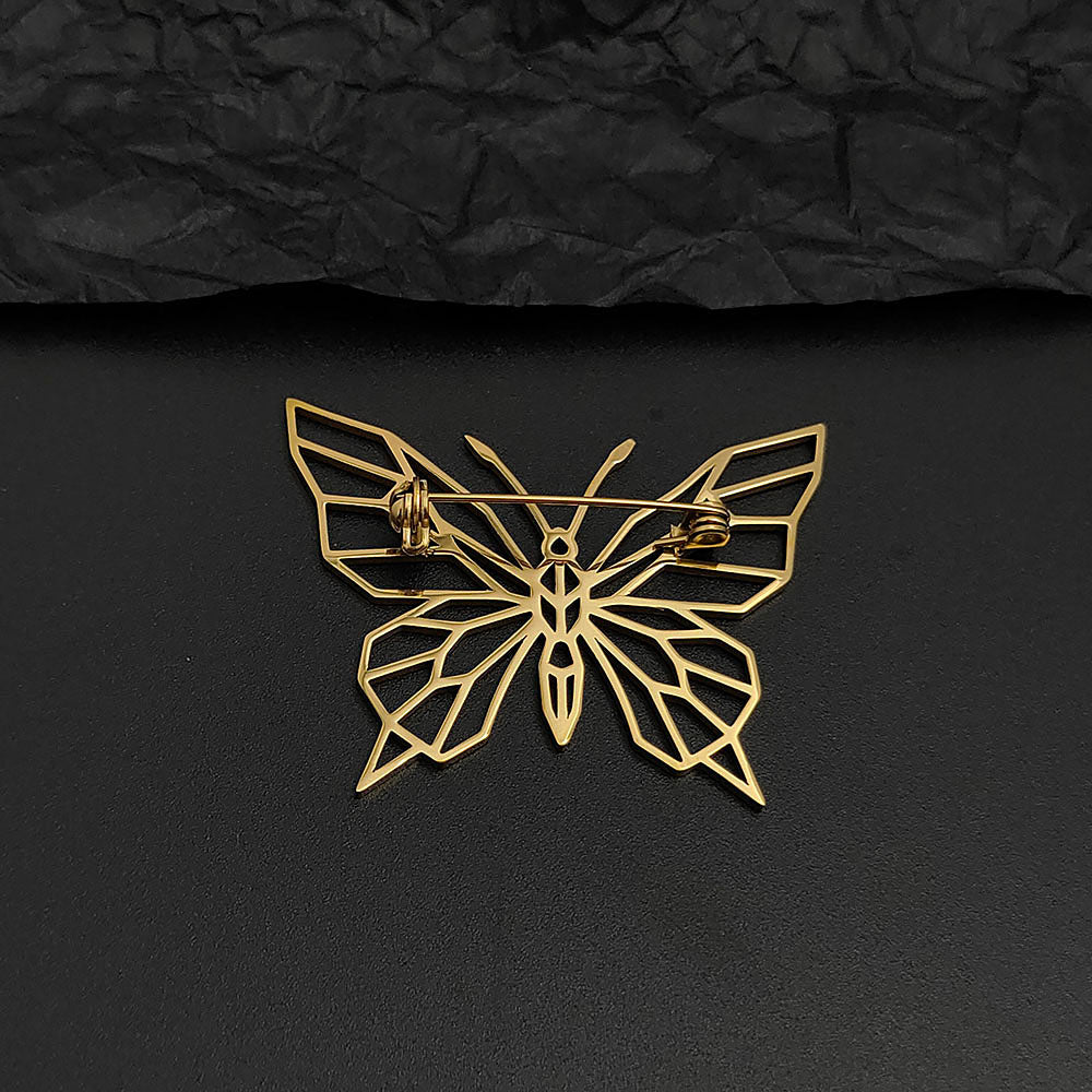 Geometric Butterfly Brooch Pin