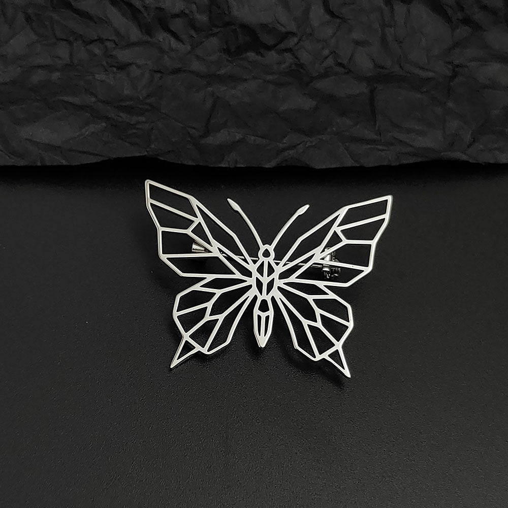 Geometric Butterfly Brooch Pin