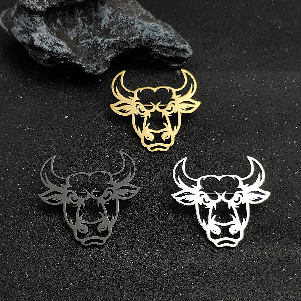 Bull Head Brooch Pin