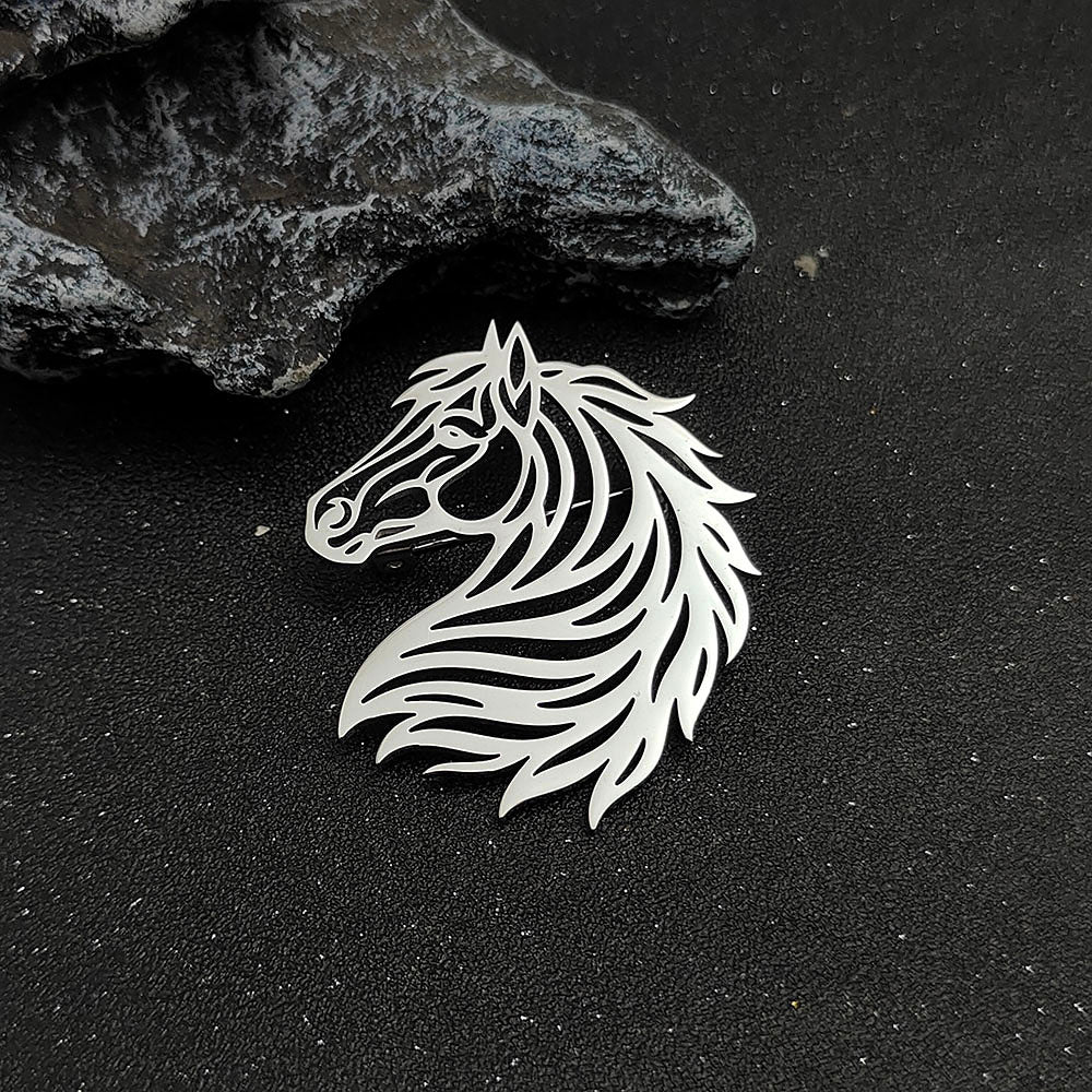 Horse Head Brooch Pin