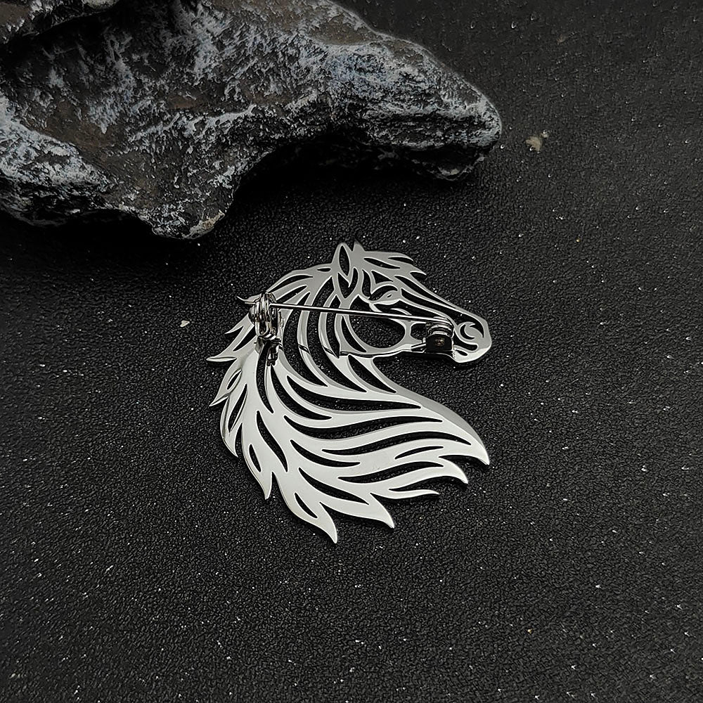 Horse Head Brooch Pin