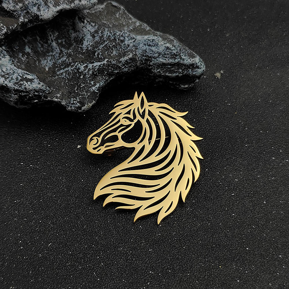 Horse Head Brooch Pin
