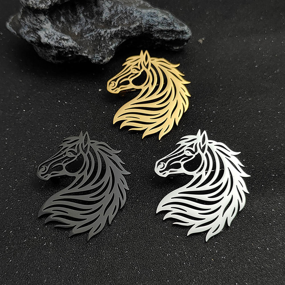 Horse Head Brooch Pin