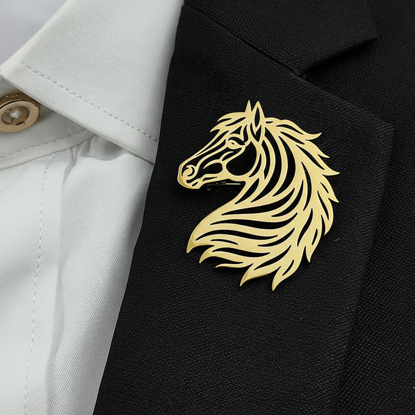 Horse Head Brooch Pin