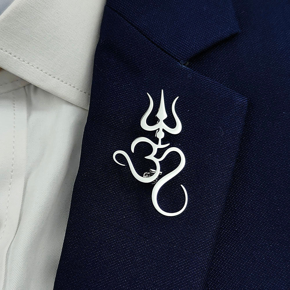 OM Trident Brooch Pin