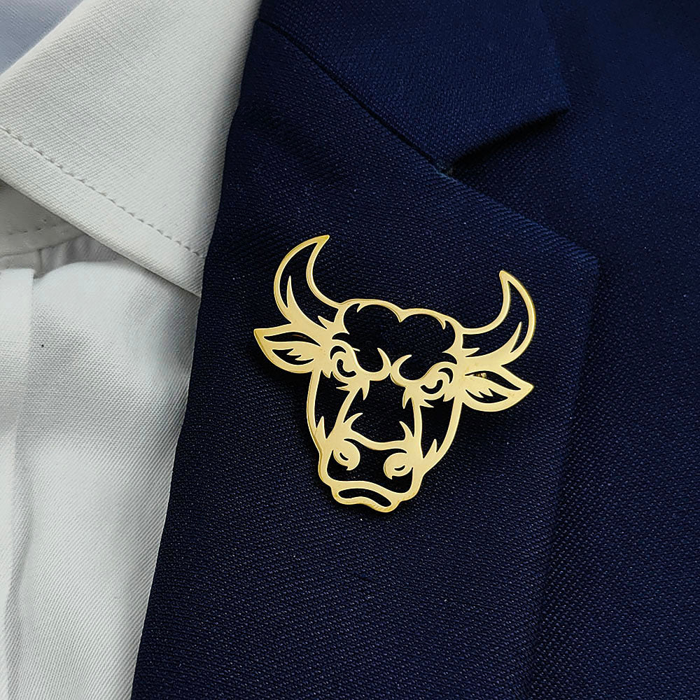 Bull Head Brooch Pin