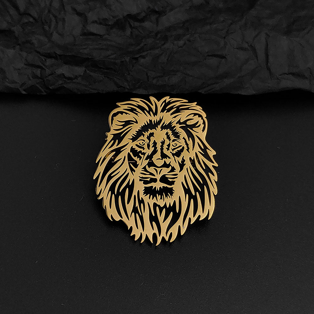 Lion Head Brooch Pin