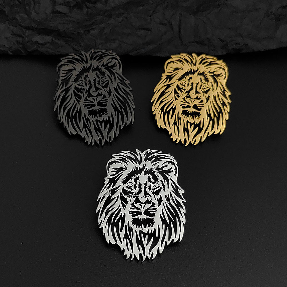 Lion Head Brooch Pin