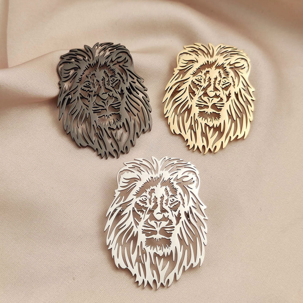 Lion Head Brooch Pin