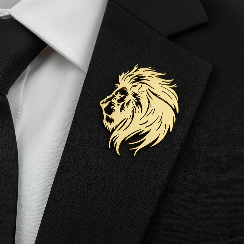Lion Head Brooch Pin