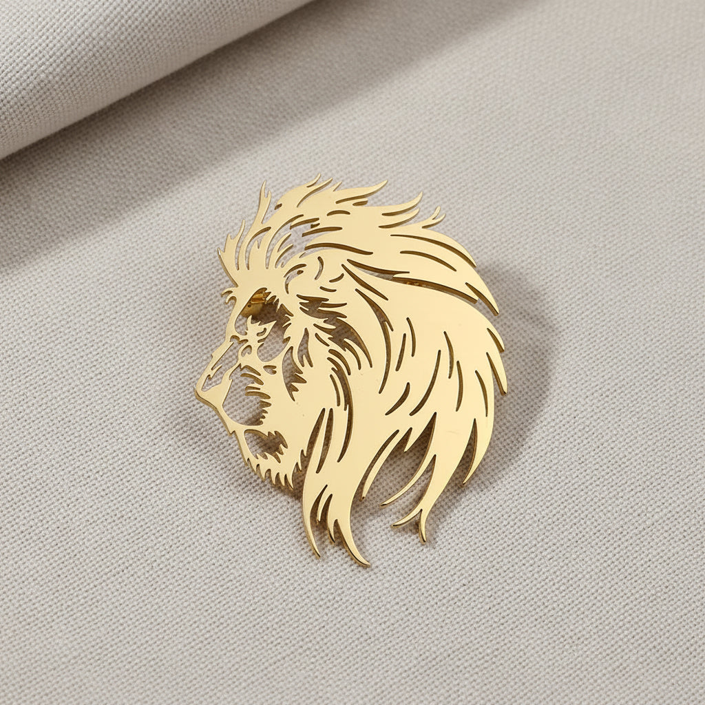 Lion Head Brooch Pin